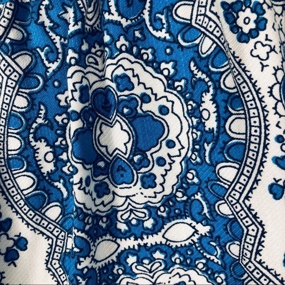 𝅺anthro Feather Bone Blue Talese Cropped Palazzos - Picture 8 of 12